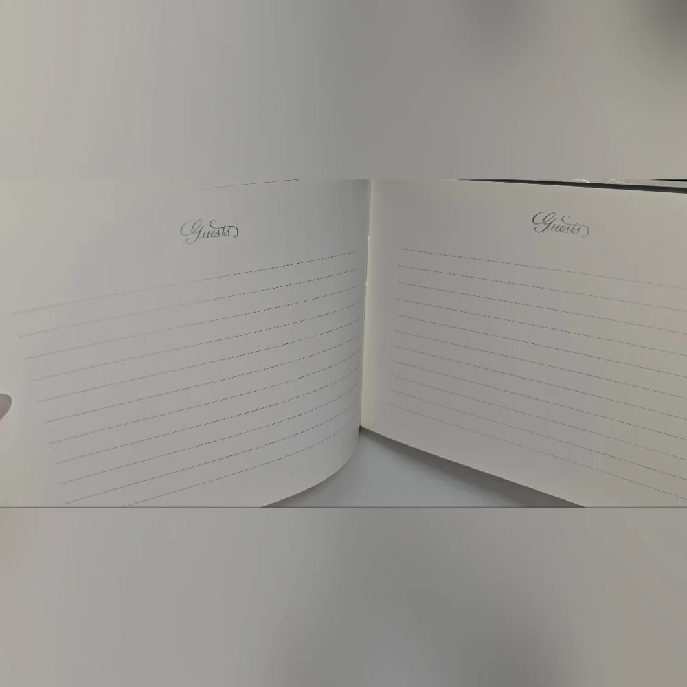 NIB C.R. Gibson White and Silver Wedding Guest Book (7.75